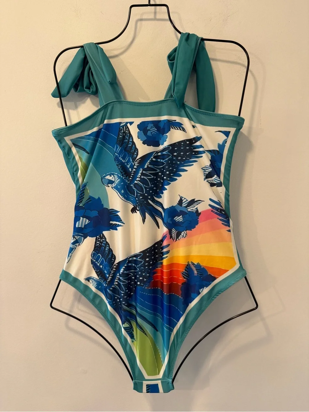 Blue Printed SwimSuit With Pareo Size Large #Lux-Swim-C